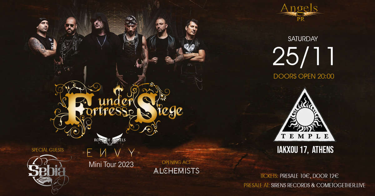 Read more about the article FORTRESS UNDER SIEGE – ENVY MINI TOUR | Live @ Temple Athens – Σάββατο 25 Νοεμβρίου 2023