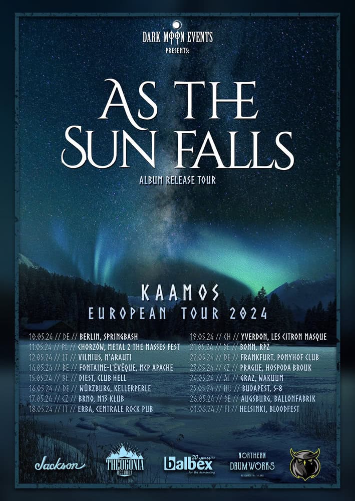 Read more about the article Οι AS THE SUN FALLS ανακοινώνουν την ευρωπαϊκή τους περιοδεία για το album “Kaamos”