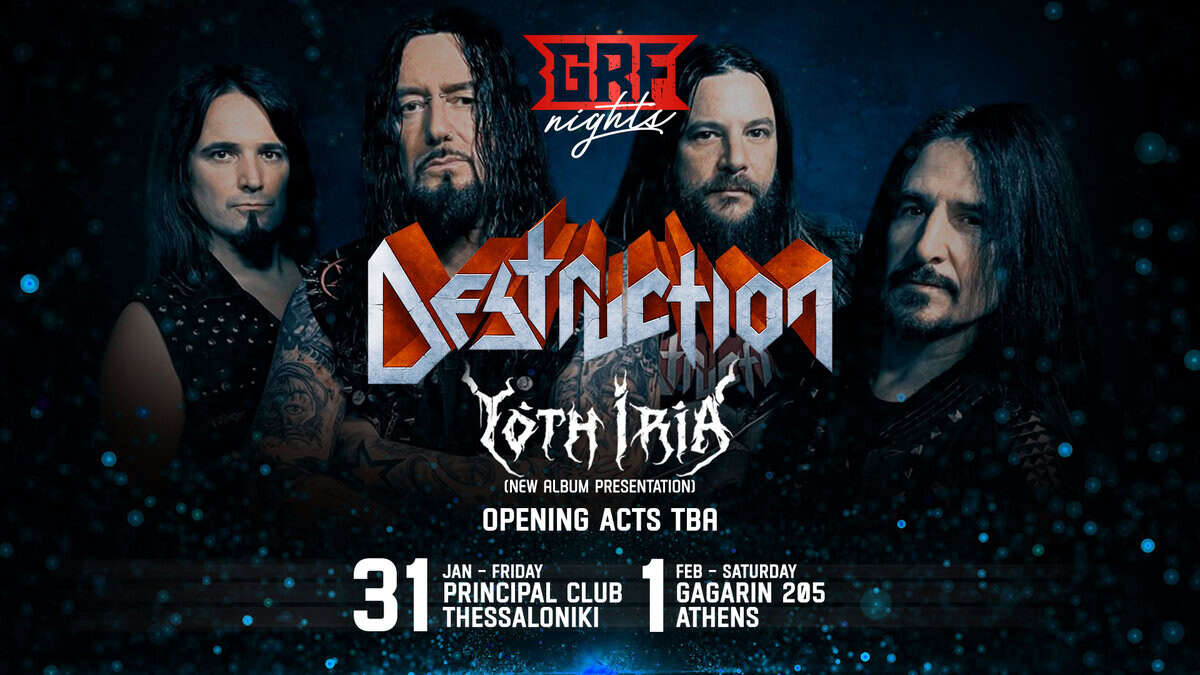 Read more about the article Οι προπάτορες Destruction επιστρέφουν στην Ελλάδα μαζί με Yoth Iria σε Θεσσαλονίκη και Αθήνα!