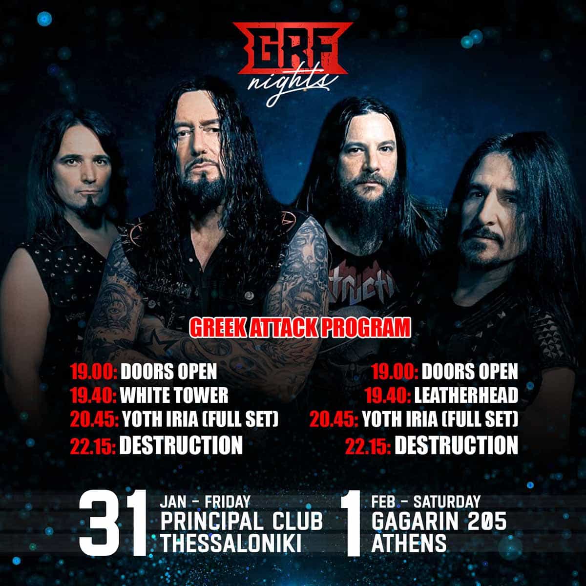 Read more about the article Destruction live: Πρόγραμμα και ώρες εμφάνισης σε Θεσσαλονίκη και Αθήνα