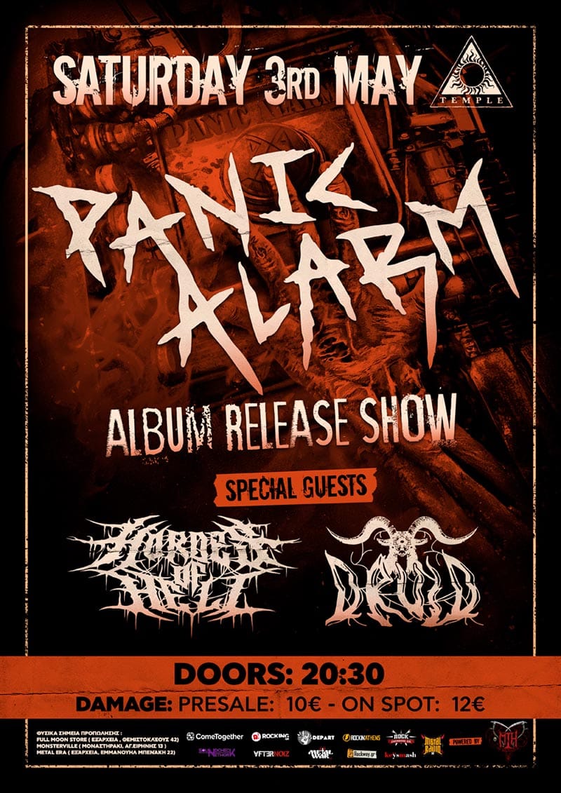 Read more about the article PANIC ALARM RELEASE ALBUM SHOW w/ HORDES OF HELL / DRUID Saturday 03/05 live @Temple