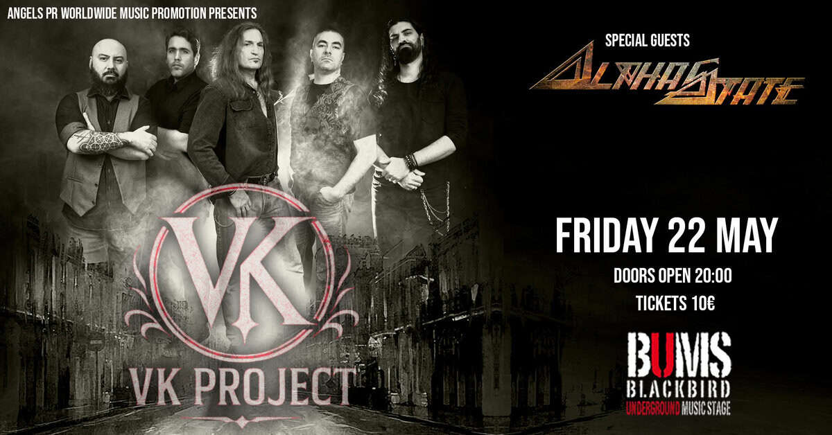 Read more about the article V/K PROJECT live @ Bums την Παρασκευή 22 Μαΐου με special guests τους ALPHASTATE
