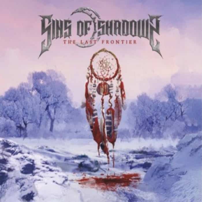 Album cover: snowy landscape with a red-clad figure wearing a dreamcatcher, band name at top and 'The Last Frontier' subtitle.