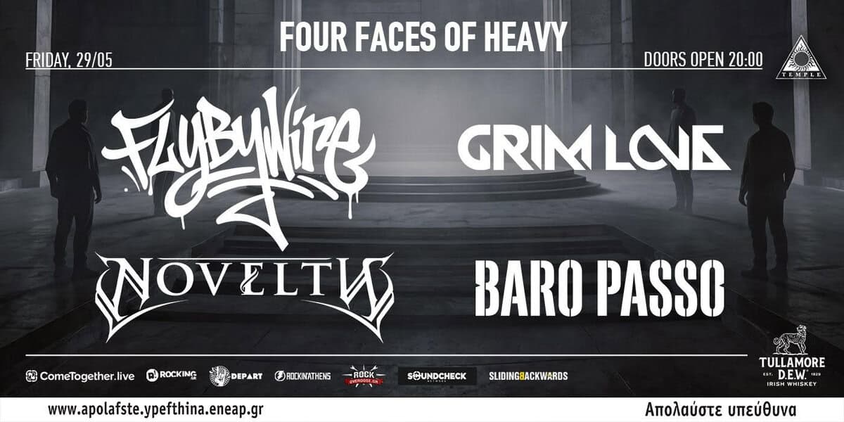 Temple: Four Faces of Heavy Festival – FlyByWire, Grim Love, Novelty, Baro Passo – live at Black Temple